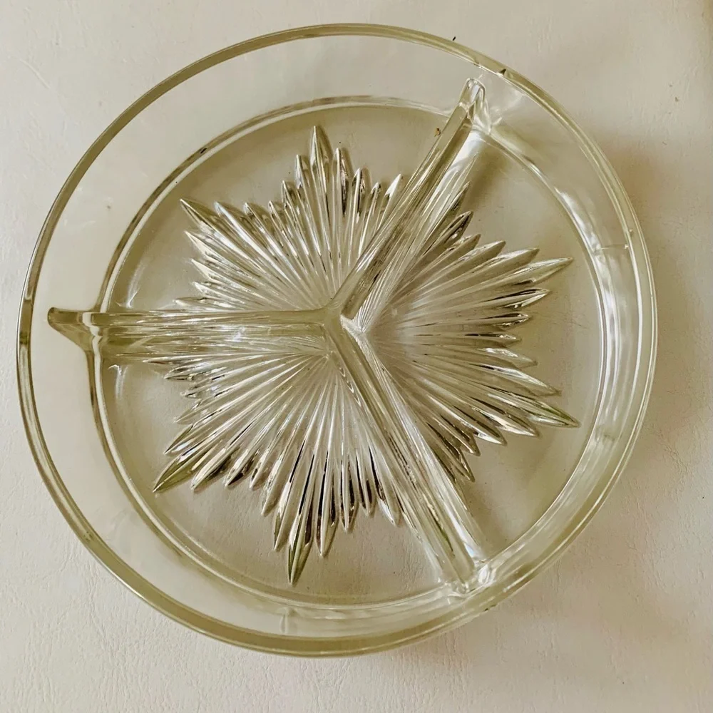 Mid century crudités dish